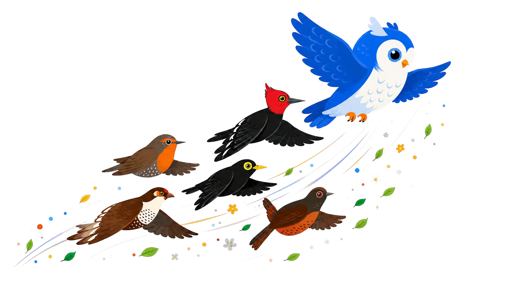 The Boxoo agents flying together as a flock